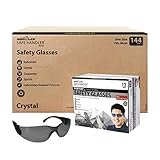 SAFE HANDLER Protective Safety Glasses, Black Polycarbonate Impact and Ballistic Resistant Lens - Black Temple (Case of 12 Boxes, 144 Pairs Total)