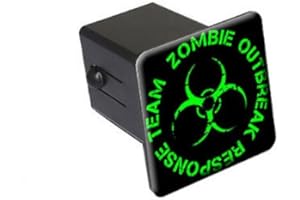 GRAPHICS & MORE Zombie Outbreak Response Team Green On Black - 2" Tow Trailer Hitch Cover Plug Insert