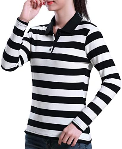 長袖 ポロシャツ 鹿の子 レディース ボーダー スポーツウェア 襟付きシャツ フィット トップス 女性 スリム ポロ 5 Off 秋物 カットソー