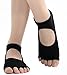Flesser Yoga Sports GYM Five Toe Separator Socks Alignment Pain Health Massage Socks (Half Toe Black)