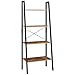 Homfa Ladder Shelf 4 Tier Vintage Bookshelf Bookcase Multifunctional Plant Flower Stand Storage Shelves Rack Wood Look Accent Metal Frame Modern Furniture Home Office