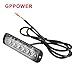 GPPOWER Universal super thin 6-LED Blue 19-Flashing Mode Car Truck Warning Caution Emergency Construction Strobe Light Bar (06T, 1PC blue)