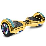 CHO Electric Smart Self Balancing Scooter Hoverboard Built-in Speaker Wheels Side Lights- UL2272 Certified (_Chrome Gold)