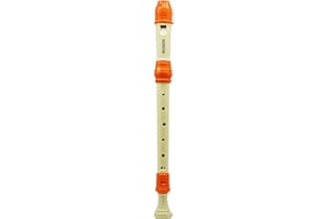 HOSEYIN Alto Recorder Baroque style F Key 8 Holes Recital Level Soprano Recorder for Beginners Kids students (orangish white)