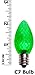 Holiday Lighting Outlet Faceted C7 Christmas Lights | Green LED Light Bulbs Holiday Decoration | Warm Christmas Decor for Indoor & Outdoor Use | 2 SMD LEDs in Each Light Bulb | Set of 25