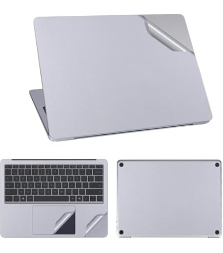 Surface Laptop シルバー ステッカー付き Amazon.com: XSKN Pure Color Full Body Bubble Free Laptop Computer