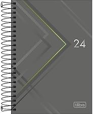 Tilibra - Agenda Executiva Espiral Diária 12,9 x 18,7 cm Spot 2024 - Cinza e Verde - Seta