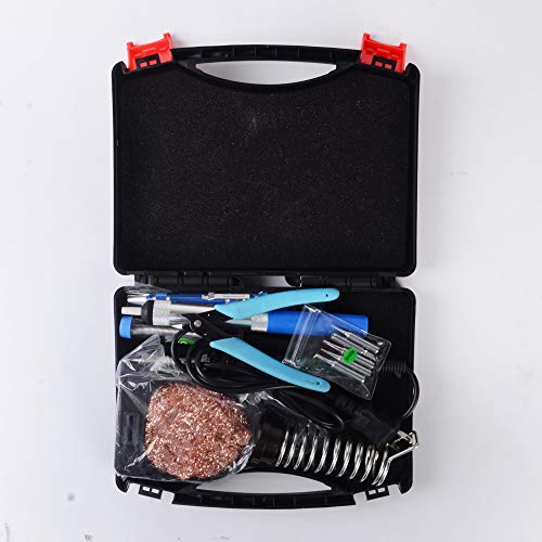 Soldering Iron Kit,HANDSKIT Solder Iron Electronics Soliding Welding Tools 60W Temperature Adjustable Soldering Ironing Stand,Solder Sucker,Desoldering Pump,Soldering Tips,Tweezers,Screwdriver (Green)