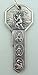 RA Silver Tone Saint Christopher Key to Heaven Medal, 2 Inch