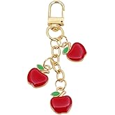 Fuqimanman2020 Cute Fruit Enamel Keychain for Women Fruit Charms Tassel Chain Keyring Purse Bag Decor