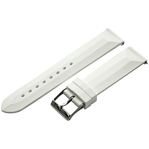 Clockwork Synergy 20mm 2 Piece Ss Divers Silicone White Interchangeable Replacement Watch Band Strap Clockwork Synergy 20mm 2 Piece Ss Divers Silicone White Interchangeable Replacement Watch Band Strap