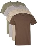 Kennedy Todd 4 Pack Men's Heather Cotton Poly T-Shirt (X-Large, Heather Earth)
