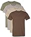 Kennedy Todd 4 Pack Men's Heather Cotton Poly T-Shirt (X-Large, Heather Earth)