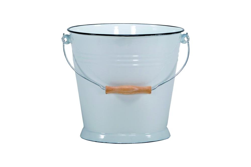Kruger water bucket, enamel, white, 22 x 22 x 17 cm