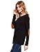 ROMWE Women's Loose Long Sleeve Elbow Patch T-Shirt Black M