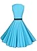 Anni Coco Women's 1950s Hepburn Vintage Swing Dresses Sky Blue Large