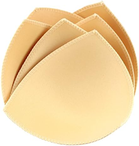 Bra Pads Inserts 3 Pairs Triangular Comfy Sports Bikini Top Push Up (Beige color)