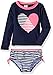 Osh Kosh Little Girls' Toddler Heart Long Sleeve Rash Guard Set, Navy, 4T