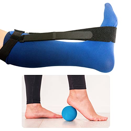 Dr. Moe’s Plantar Fasciitis Pain Relief Kit Night Splint with Lacrosse Massage Ball Combo