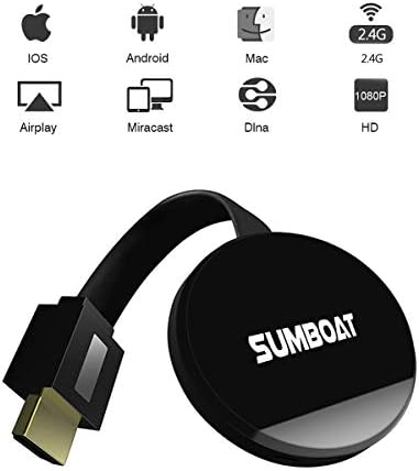 SUMBOAT Wi-Fi Display Dongle for TV, High Speed HDMI Miracast Dongle for Android Smartphone Tablet Apple iPhone iPad, 1080P Wireless HDMI Dongle