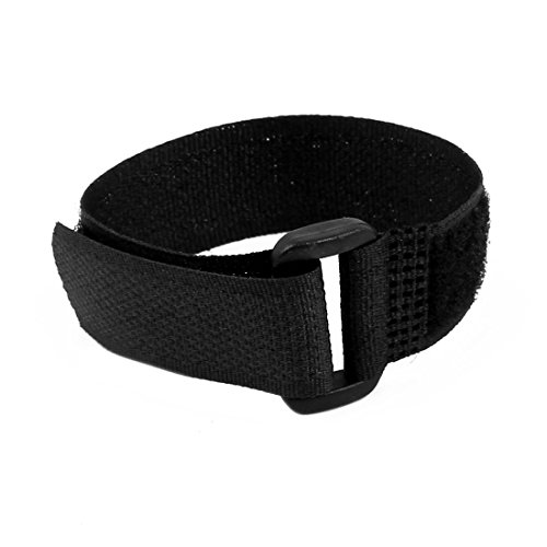 uxcell Nylon Detachable Fastener Hook Loop Tie Cord Strap Sticky Back Tape 10 Pcs Black