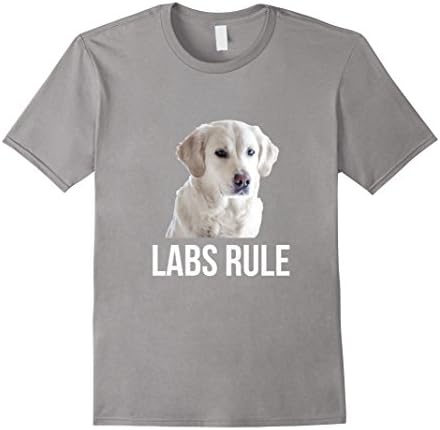 Men's White Labrador Retrievers Rule (Labs) T-Shirt 3XL Slate