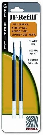 Zebra PenRefills for Jimnie Gel RT Airfit Kendo Gel Roller Ball, Medium, Black, 2/Pack (ZEB87012) Category: Pen Refills by Zebra