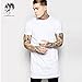 Men Hipster Hip-hop Short Sleeve Basic Long T-shirt Us Size (m) White