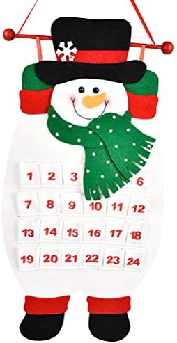 Oulii Countdown To Christmas Santa Advent Calendar Hanging Ornaments For Home Office Party Decoration (Snowman)