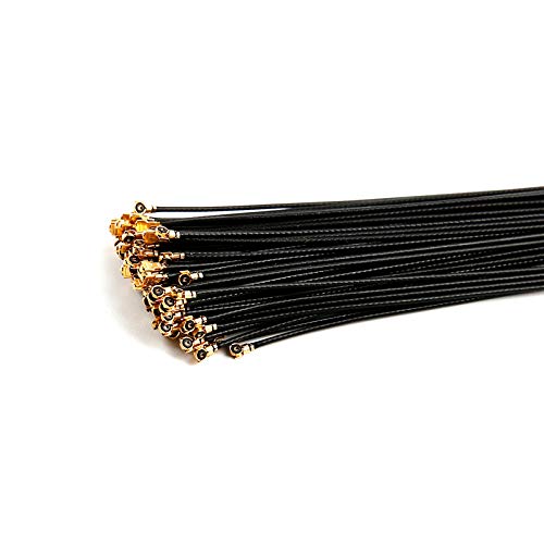 DGZZI 6pcs 2.4G Receiver Antenna with IPEX4 Port RF113 Silver Jacketed Wire for Frsky, Futaba, JR, Hitec, Flysky, and Orange RX Receiver and Remote Controller 15cm