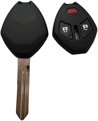 Keyless Entry Remote Thin Key Fob Cover Case For Mitsubishi Car Remote Control Replacement Key Shell OUCG8D-620M-A (Red)