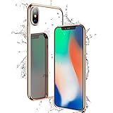 iPhone X Case, Humixx [Sparkle Series] Gold Crystal Clear Soft TPU Gel Skin Ultra-Thin Transparent Flexible Premium Cover [Wireless Charger Compatible] for iPhone 10/X