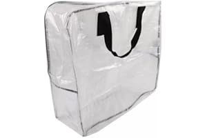 Bokynu Clear Storage Bags with Zipper, Halloween & Christmas Wreath Storage Container, Large Square Gift Bag Storage Organizer & Garland Decor Organizer, Wreath Carrier Case 25" (1-Pack)