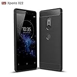 Sony Xperia XZ2 Case, TopACE Ultra Thin Carbon Fiber Scratch Resistant Shock Absorption Soft TPU Protective Cover for Sony Xperia XZ2 (Black)