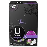 U By Kotex AllNighter Overnight Ultra Thin Pads with Wings, Unscented, 28 Count
