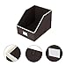 SONGMICS 3 Pack Open Storage Bins Foldable Trapezoid Storage Cubes Non-Woven Cloth Organizers with Label Holders for T-Shirts Sweaters etc, Brown UROB03K