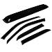 TuningPros WSVT2-230 Sunroof Moonroof Type 2 and Out-Side Mount Window Visor Deflector Rain Guard Dark Smoke 5-pc Set