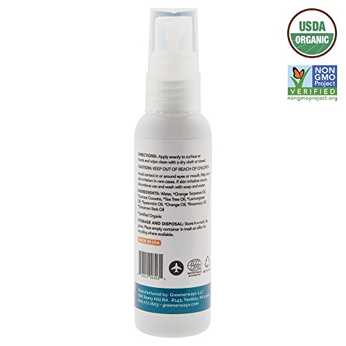 Greenerways Organic Natural AllPurpose Cleaner, USDA Organic Hand