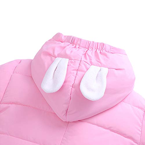 famuka Baby Boys and Girls Snowsuit Toddler Bear One-Piece Outerwear Coat (Pink, 18-24 Months)