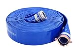 Abbott Rubber PVC Discharge Hose Assembly, Blue, 2" Male X Female NPSM, 65 psi Max Pressure, 50' Length, 2" ID