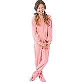 BIG FEET PAJAMA CO. Pink One Piece Girls Youth Kids Footed Onesie Fleece Footie Pajamas