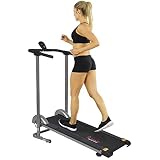 Sunny Health & Fitness SF-T1407M Manual Walking Treadmill with LCD Display, Compact Folding, Portability Wheels and 220 LB Max Weight