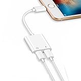 2 in 1 Lightning Adapter for iPhone X 8/8/7/7 Plus. Phone Accessories Aux Audio Headphone and Charge Cable Splitter.Dual Lightning Adapter Compatible for iOS 10.33/11or Later