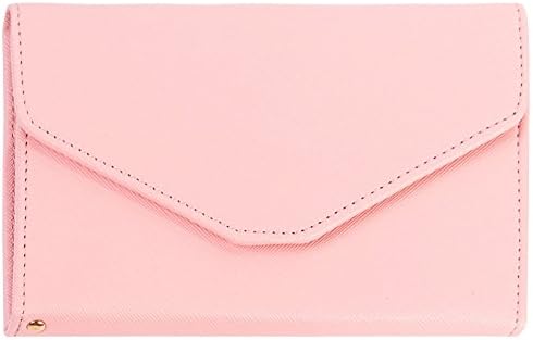 MODARANI Long PU Leather Passport Holder Wallet & Envelop Travel Wallet Pink for Women