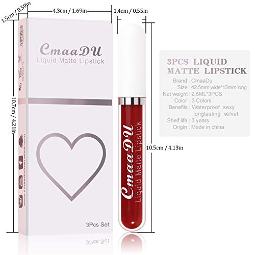 HXS Matte Liquid Lipstick Velvet Lipstick Set Waterproof Long Lasting Lip Gloss Smooth Soft Nude Sexy Matte Lip Glosses Lip Stick Makeup Set for Women Beauty Lip Gloss Cosmetics Set