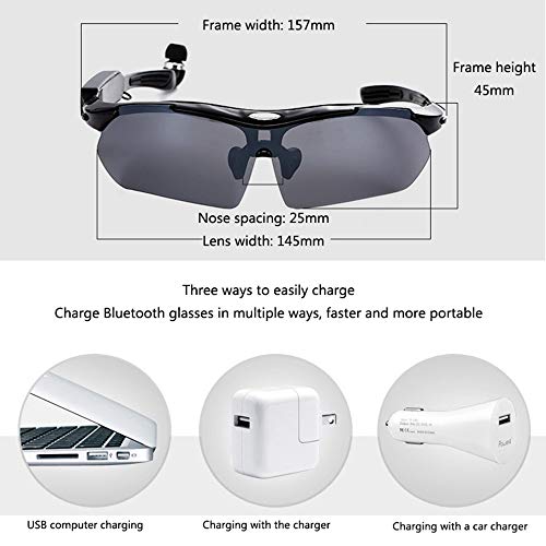1 Smart+Bluetooth+Detachable+Universal+Sunglasses