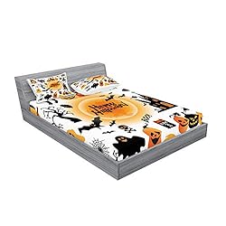Ambesonne Halloween Fitted Sheet & Pillow Sham