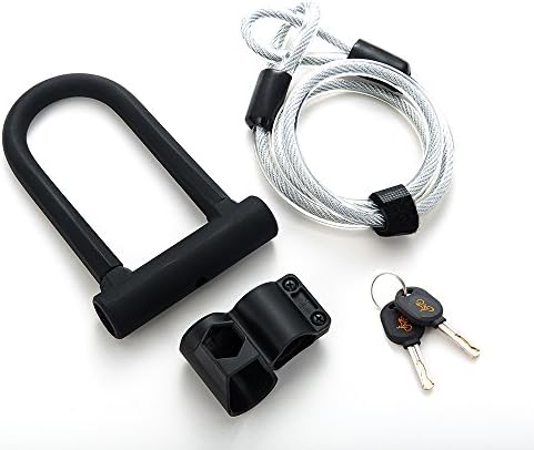 Tonyon TONYONBike Lock Anti-hydraulic shear bicycle lock U-Locks12mm1200mm Heavy Duty Mountain bike cable lock with U Lock Shackle and Mounting Bracket for Bike U-Locks/Bike Locks TY02(Black)