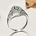Psiroy 925 Sterling Silver Marquise Cut Created Emerald Quartz Filled Ring Band for Women