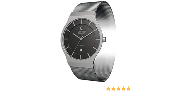 Obaku Denmark Titan herenhorloge met Milanese roestvrijstalen band 38 MM  datum V123GDTJMJ : Amazon.nl: Kleding, schoenen \u0026 sieraden